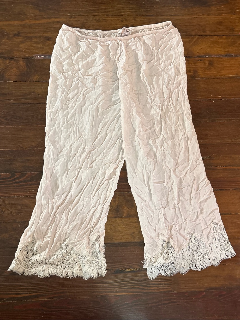 Victoria’s Secret pale cream pink lace sleep pants pajamas size L